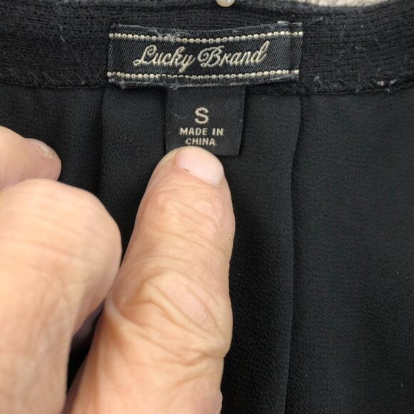 Lucky Brand Women's Cardigan Sweater Small Black Open Front Long Sleeve - Picture 4 of 11